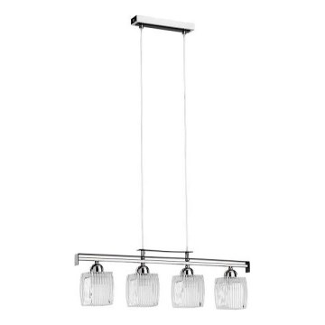 Suspension sur câble ALMA 4xE14/10W/230V, finition chrome brillant