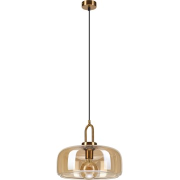 Suspension sur câble AMAYA 1xE27/15W/230V doré/beige fumé