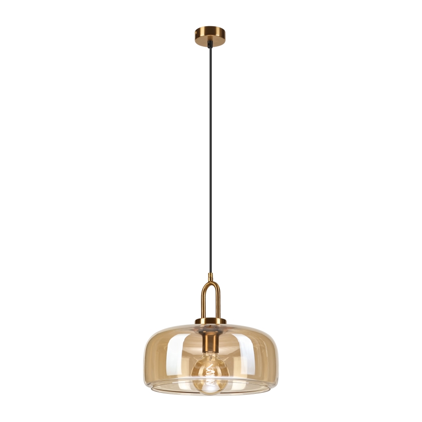 Suspension sur câble AMAYA 1xE27/15W/230V doré/beige fumé