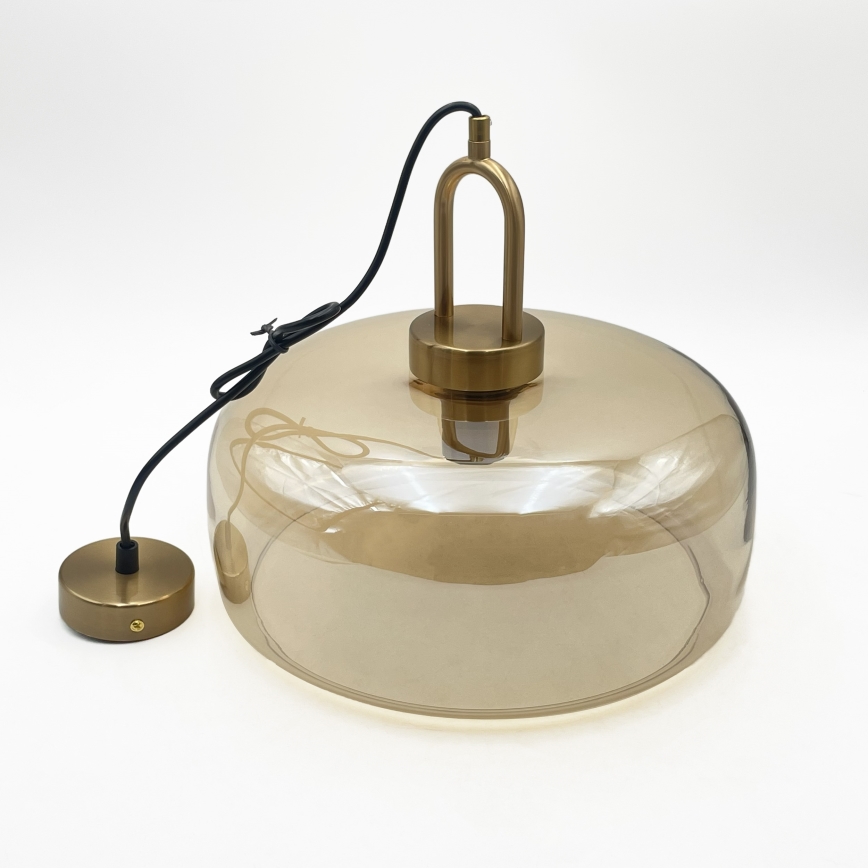 Suspension sur câble AMAYA 1xE27/15W/230V doré/beige fumé
