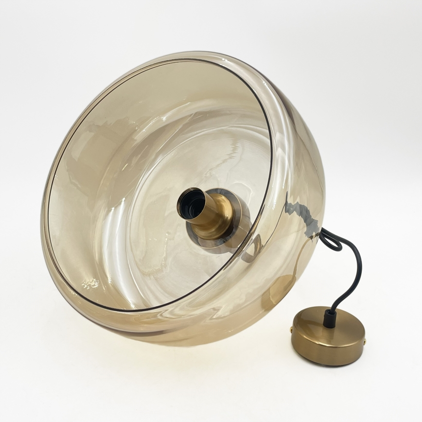 Suspension sur câble AMAYA 1xE27/15W/230V doré/beige fumé