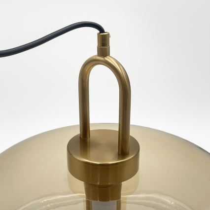 Suspension sur câble AMAYA 1xE27/15W/230V doré/beige fumé