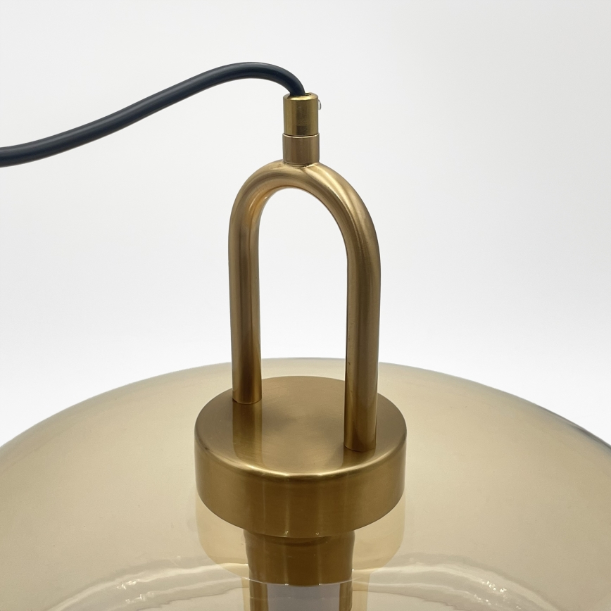 Suspension sur câble AMAYA 1xE27/15W/230V doré/beige fumé