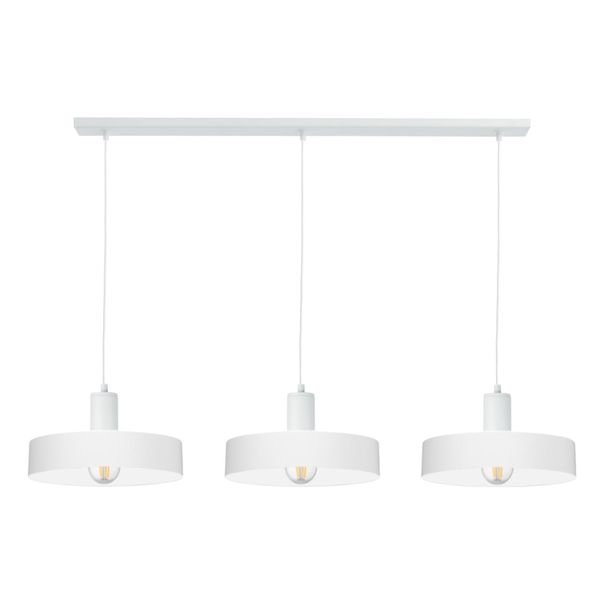 Suspension sur câble ARCANE 3xE27/60W/230V blanche
