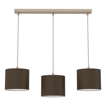Suspension sur câble ARDEN 3xE27/15W/230V beige/marron