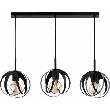 Suspension sur câble ASANI 3xE27/15W/230V noire