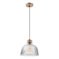 Suspension sur câble ASTA 1xE27/60W/230V Ø 28 cm chêne