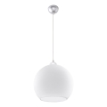 Suspension sur câble BALL 1xE27/15W/230V Ø 30 cm blanc/chrome brillant