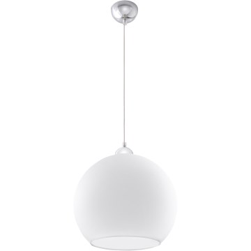 Suspension sur câble BALL 1xE27/15W/230V Ø 30 cm blanc/chrome brillant