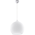 Suspension sur câble BALL 1xE27/15W/230V Ø 30 cm blanche