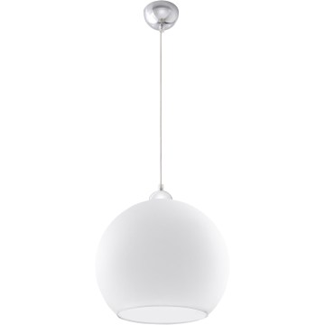 Suspension sur câble BALL 1xE27/15W/230V Ø 30 cm blanche