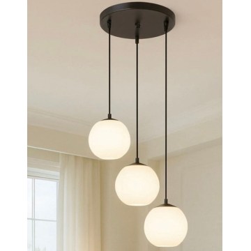 Suspension sur câble BALLISTIC 3xE27/40W/230V noire