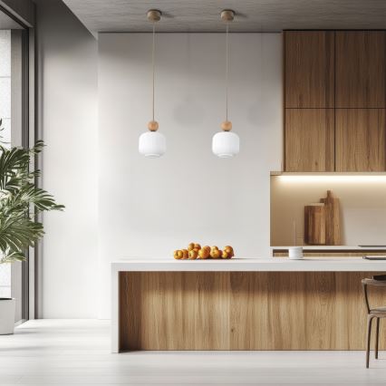 Suspension sur câble BALLO 1xE14/10W/230V beige