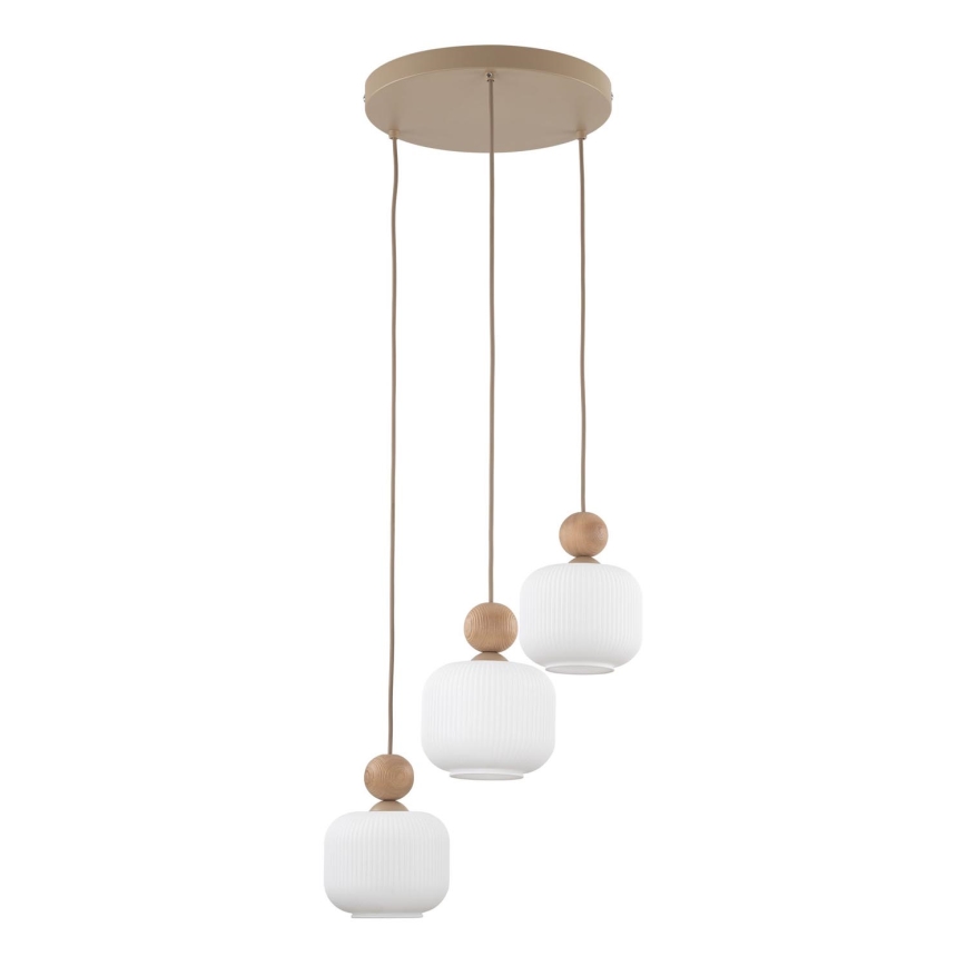 Suspension sur câble BALLO 3xE14/10W/230V beige