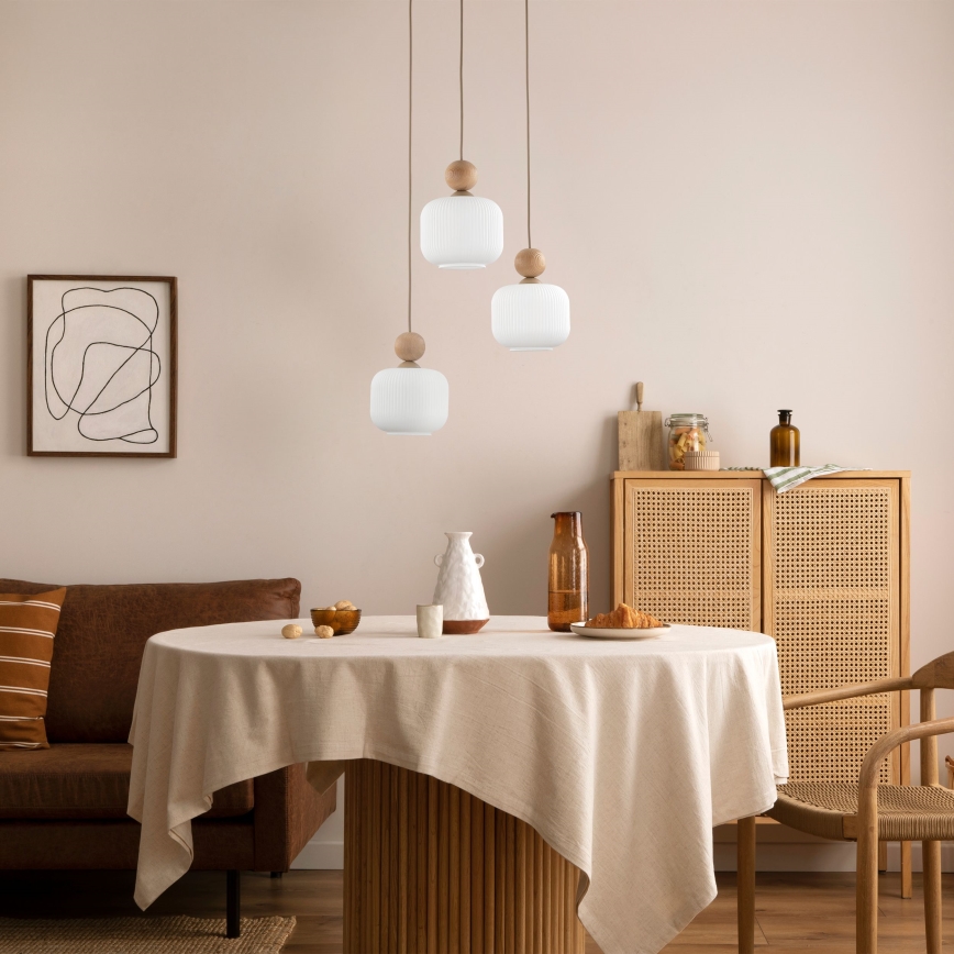 Suspension sur câble BALLO 3xE14/10W/230V beige