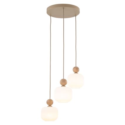 Suspension sur câble BALLO 3xE14/10W/230V beige