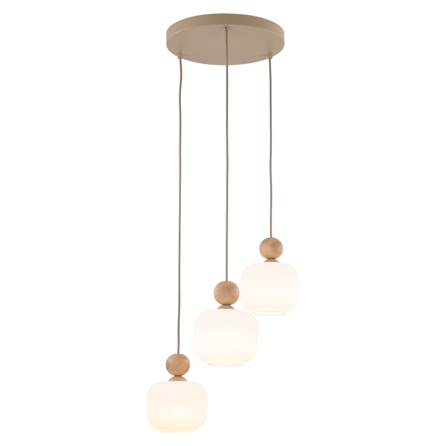 Suspension sur câble BALLO 3xE14/10W/230V beige