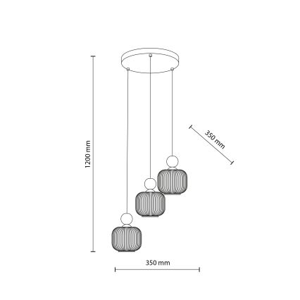 Suspension sur câble BALLO 3xE14/10W/230V beige