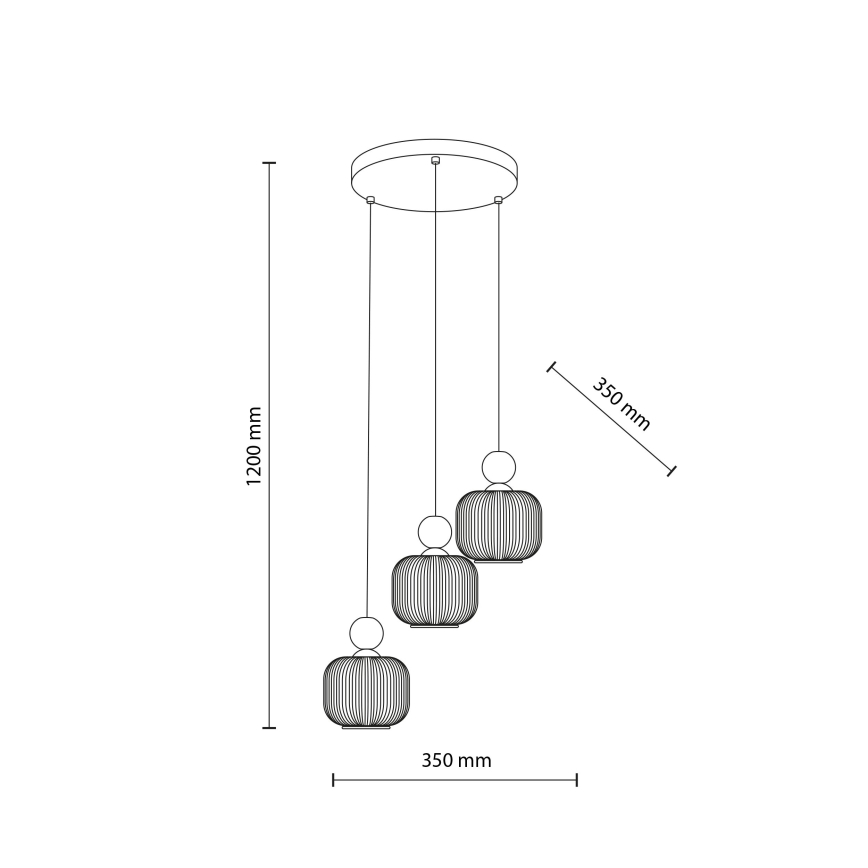 Suspension sur câble BALLO 3xE14/10W/230V beige