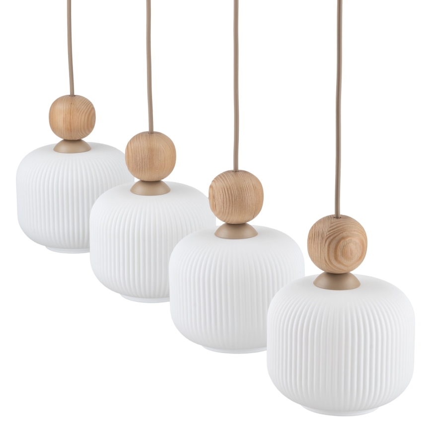 Suspension sur câble BALLO 4xE14/10W/230V beige