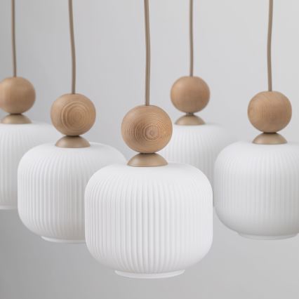 Suspension sur câble BALLO 6xE14/10W/230V beige