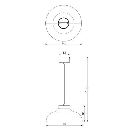 Suspension sur câble BASCA 1xE27/15W/230V crème