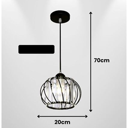 Suspension sur câble BELLA 1xE27/40W/230V noire