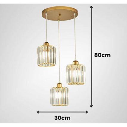 Suspension sur câble BELLA 3xE27/40W/230V dorée