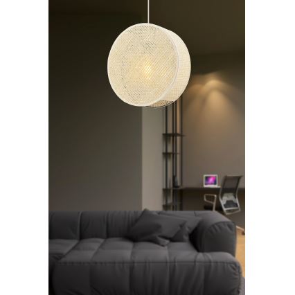 Suspension sur câble BIG DRUM 1xE27/60W/230V crème