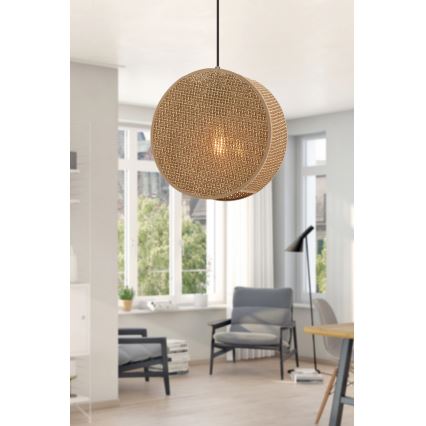 Suspension sur câble BIG DRUM 1xE27/60W/230V marron