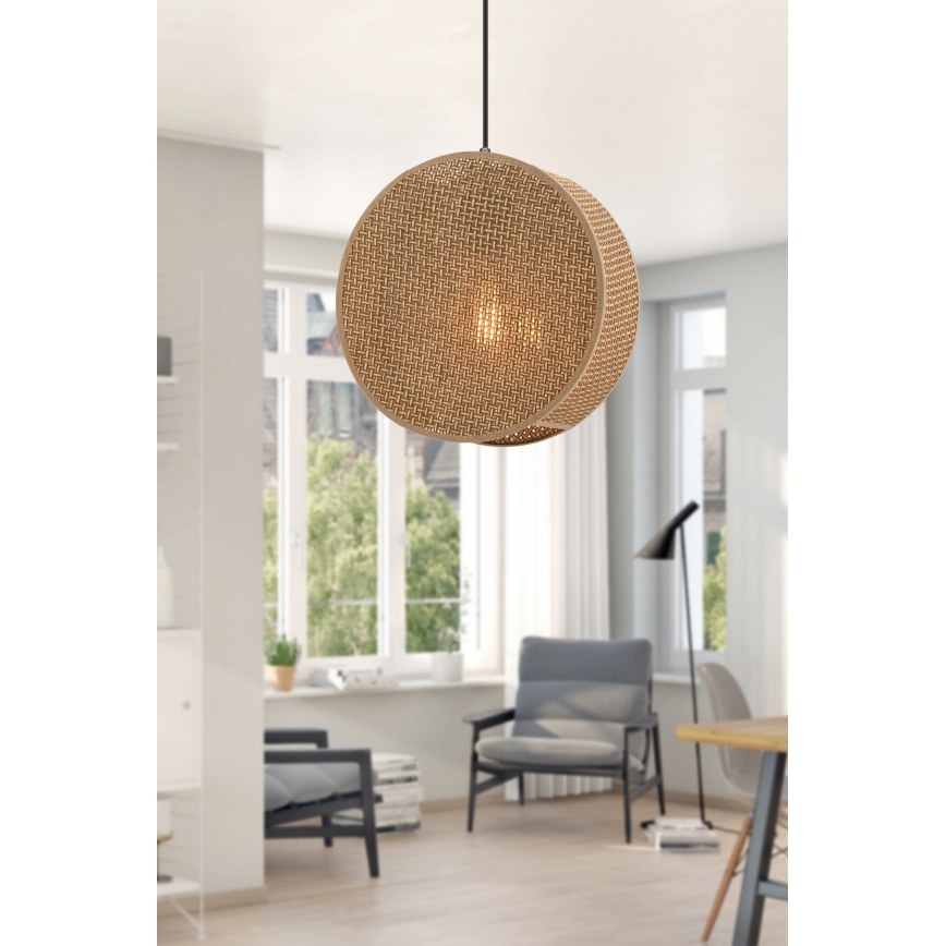 Suspension sur câble BIG DRUM 1xE27/60W/230V marron