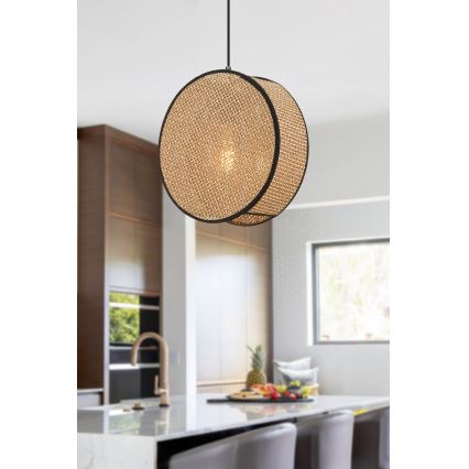 Suspension sur câble BIG DRUM 1xE27/60W/230V marron/noir