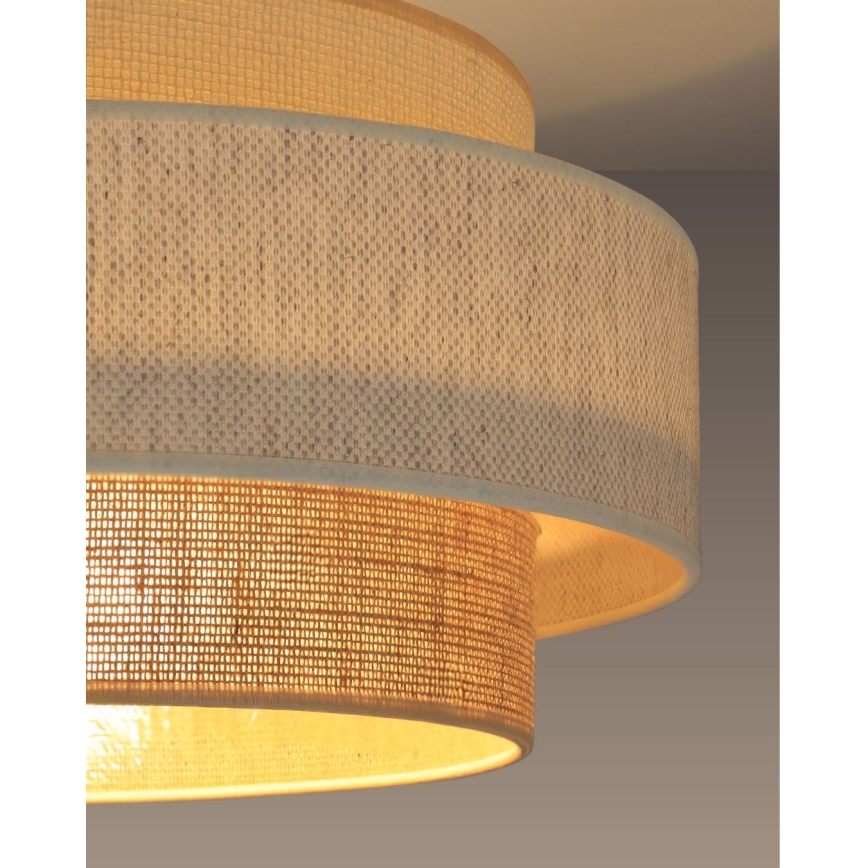 Suspension sur câble BOHO 1xE27/60W/230V Ø 40 cm blanc/jute