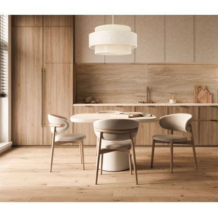 Suspension sur câble BOHO 1xE27/60W/230V Ø 40 cm crème/jute