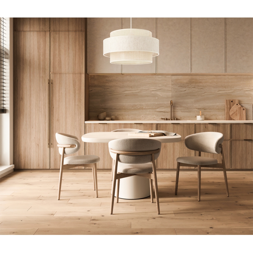 Suspension sur câble BOHO 1xE27/60W/230V Ø 40 cm crème/jute