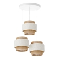 Suspension sur câble BOHO 3xE27/60W/230V crème/jute