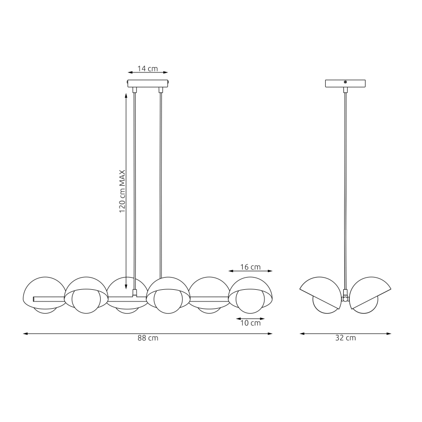 Suspension sur câble BOOM 6xG9/8W/230V beige