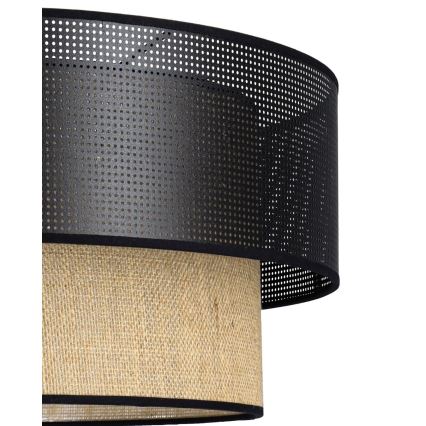 Suspension sur câble BORHO 1xE27/60W/230V noir/jute