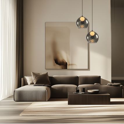 Suspension sur câble BRIN 1xG9/15W/230V noir fumé