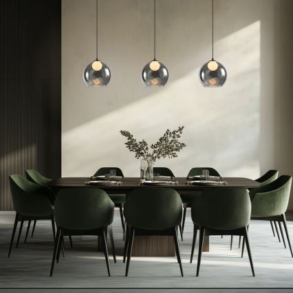 Suspension sur câble BRIN 1xG9/15W/230V noir fumé