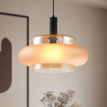Suspension sur câble BRIZI 1xE27/40W/230V beige/fumé