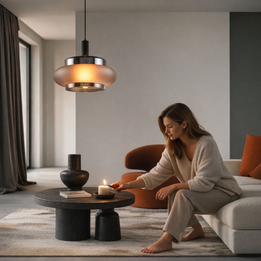 Suspension sur câble BRIZI 1xE27/40W/230V gris/fumé