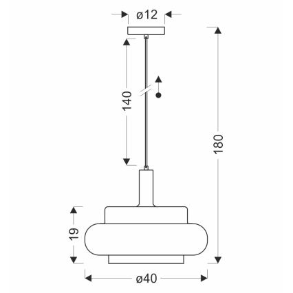 Suspension sur câble BRIZI 1xE27/40W/230V gris/fumé