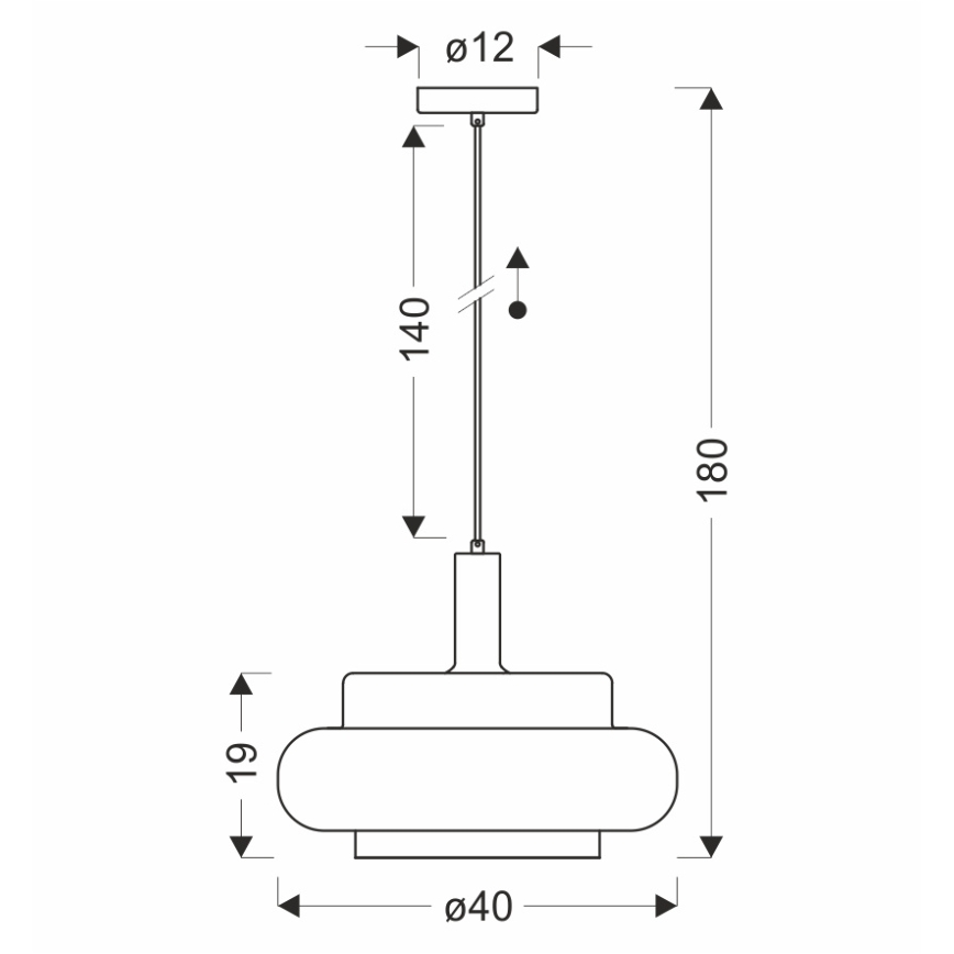 Suspension sur câble BRIZI 1xE27/40W/230V gris/fumé