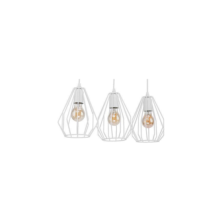 Suspension sur câble BRYLANT 3xE27/60W/230V blanc