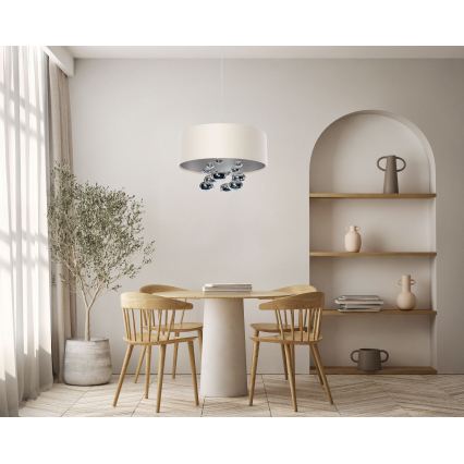 Suspension sur câble BUBBLE 1xE27/60W/230V Ø 40 cm beige