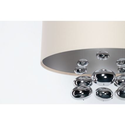 Suspension sur câble BUBBLE 1xE27/60W/230V Ø 40 cm beige