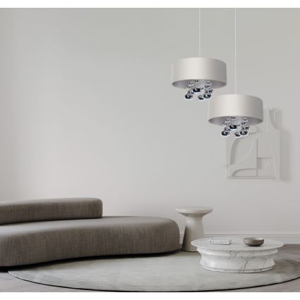 Suspension sur câble BUBBLE 1xE27/60W/230V Ø 40 cm blanc