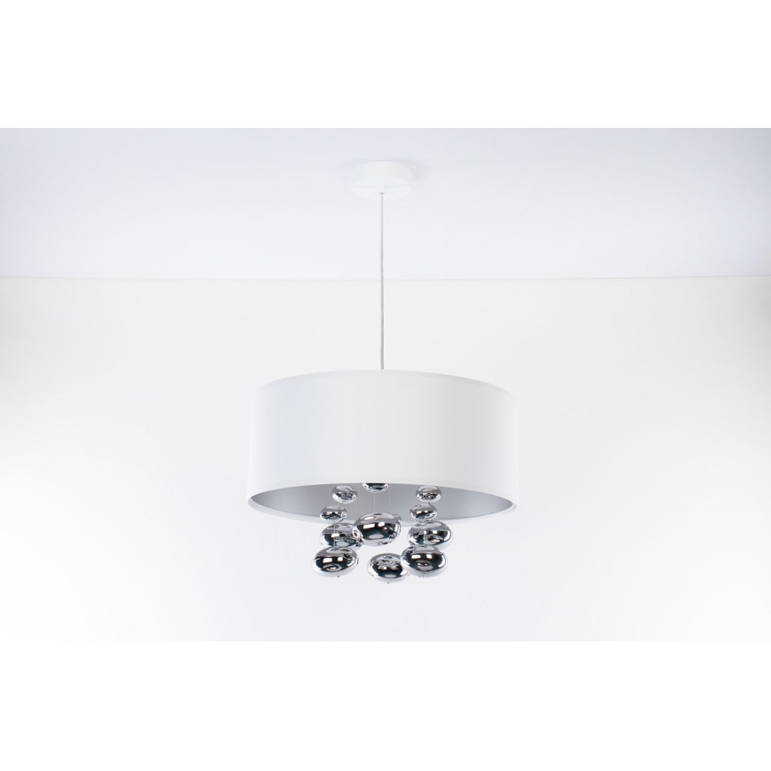 Suspension sur câble BUBBLE 1xE27/60W/230V Ø 40 cm blanc