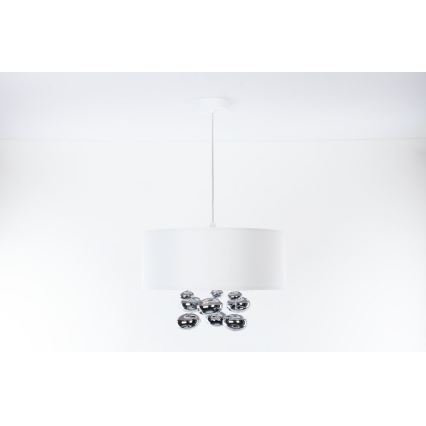 Suspension sur câble BUBBLE 1xE27/60W/230V Ø 40 cm blanc